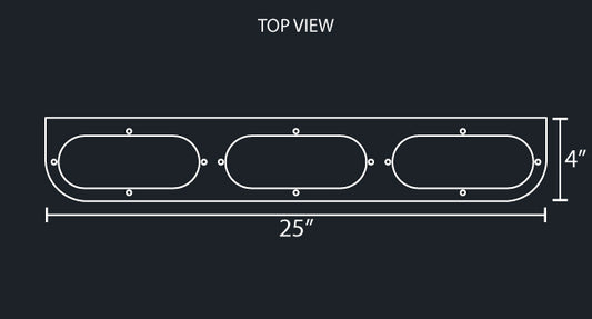 STAINLESS STEEL L-BRACKET W/3-OVAL LIGHT HOLE