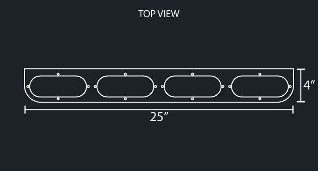 STAINLESS STEEL L-BRACKET W/4-OVAL LIGHT HOLE