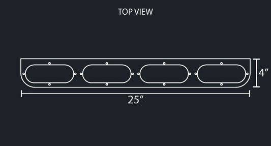 STAINLESS STEEL L-BRACKET W/4-OVAL LIGHT HOLE