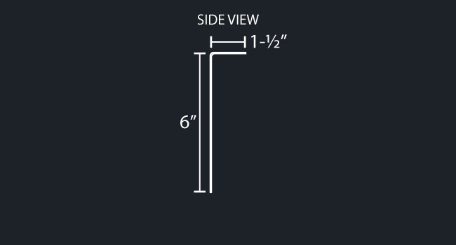 STAINLESS STEEL L-BRACKET W/4-4" ROUND LIGHT HOLES