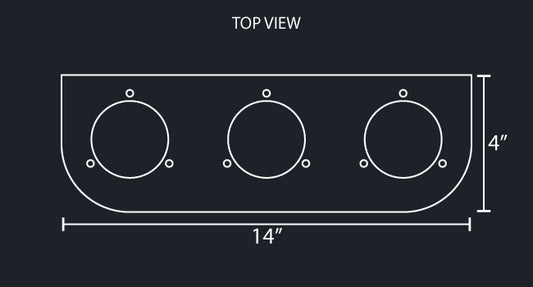 STAINLESS STEEL L-BRACKET W/3-2" ROUND LIGHT HOLE