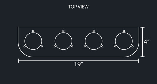 STAINLESS STEEL L-BRACKET W/4-2" ROUND LIGHT HOLE
