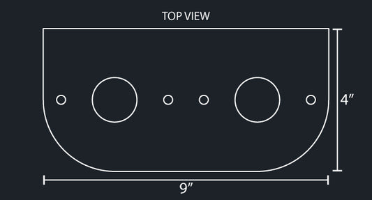 STAINLESS STEEL L-BRACKET W/2-WATERMELON LIGHT HOLES