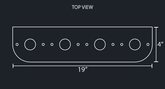 STAINLESS STEEL L-BRACKET W/4-WATERMELON LIGHT HOLES