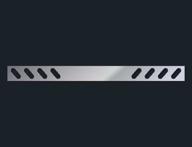 8" REAR LIGHT BAR W/8-OVAL LIGHT HOLES