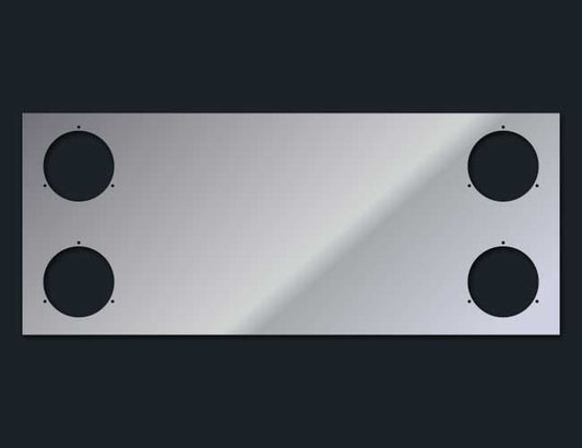 34"x14" REAR PANEL W/4-4" ROUND LIGHT HOLES