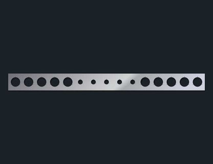 8" REAR LIGHT BAR W/10-4" & 5-2" ROUND LIGHT HOLES