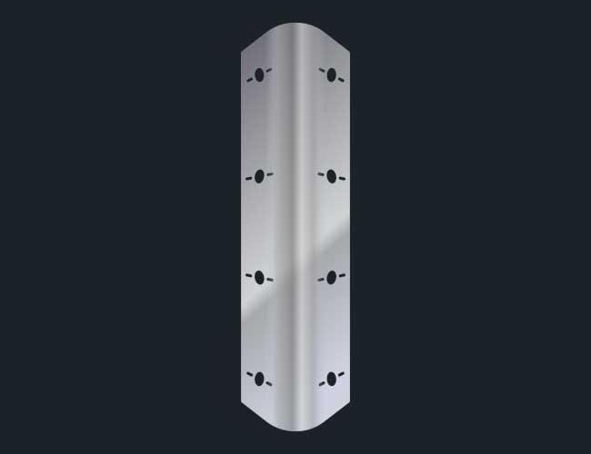17" ROUNDED FILTER PANEL W/4-WATERMELON LIGHT HOLES PER SIDE