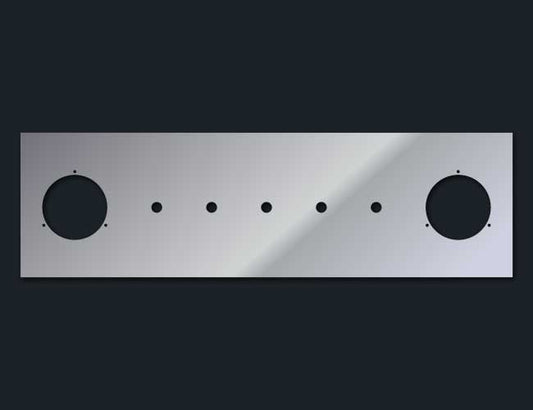 34"x10" REAR PANEL W/2-4" ROUND & 5-3/4" LIGHT HOLES