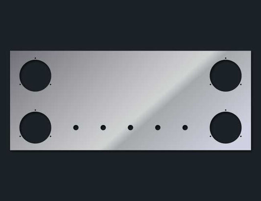 34"x14" REAR PANEL W/4-4" ROUND & 5-3/4" LIGHT HOLES