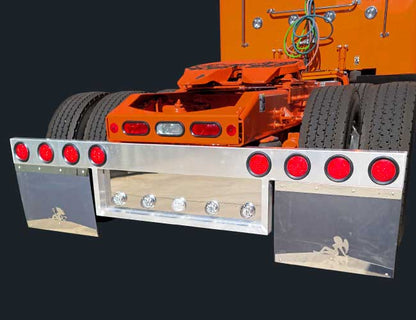 45" SUNKEN STAINLESS PANEL & ALUMINUM REAR T-BAR W/8-4" ROUND & 5-WATERMELON LIGHT HOLES