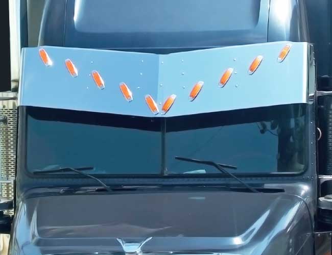 2 PC. 17" PETE STYLE DROP VISOR W/10-COMBO LIGHT HOLES IN V-FORMATION