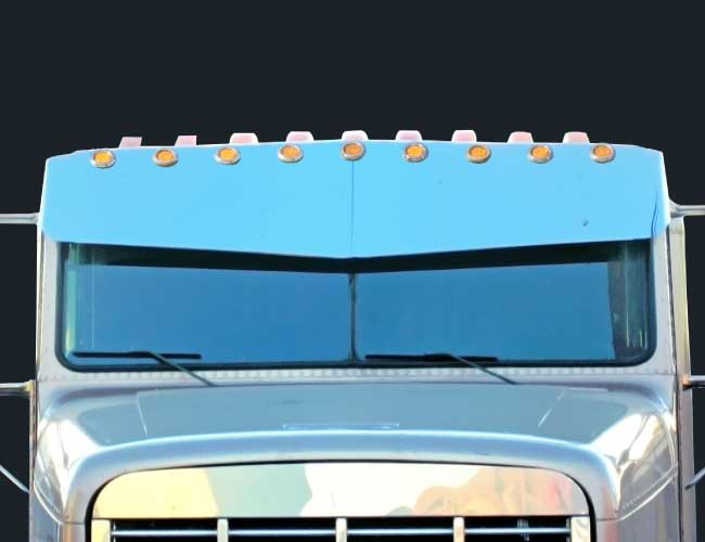 2 PC. 17"X20" V-STYLE VISOR W/9-2" LIGHT HOLES