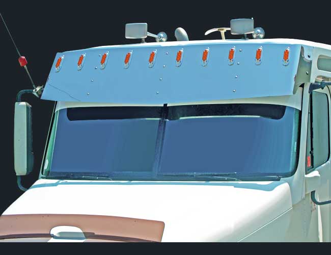 2 PC. 18"X20" V-STYLE VISOR W/10-VERTICAL COMBO LIGHT HOLES
