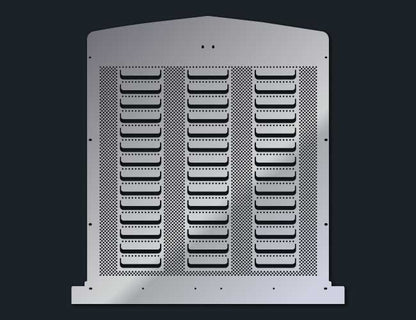 W900L PUNCHED LOUVER & 1/4" ROUND HOLE GRILL MESH INSERT