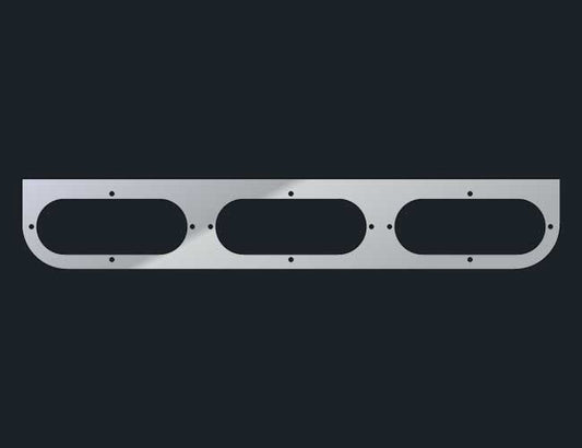 STAINLESS STEEL L-BRACKET W/3-OVAL LIGHT HOLE