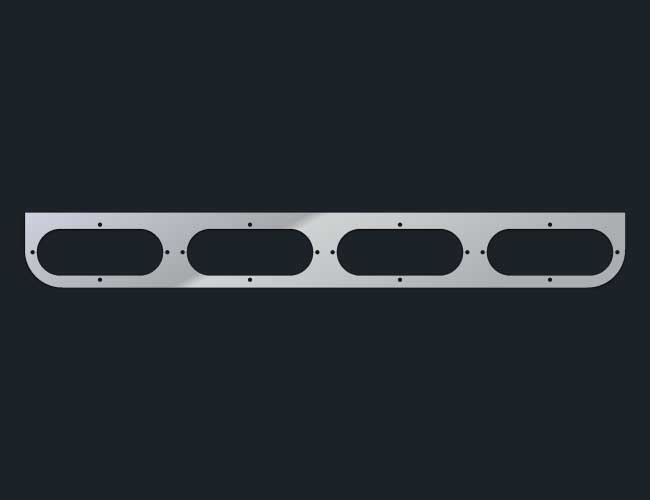 STAINLESS STEEL L-BRACKET W/4-OVAL LIGHT HOLE