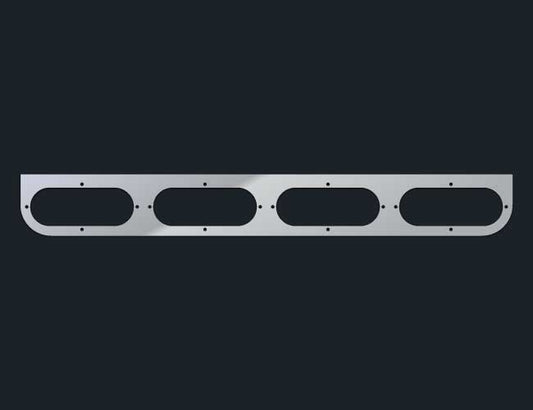 STAINLESS STEEL L-BRACKET W/4-OVAL LIGHT HOLE