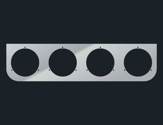 STAINLESS STEEL L-BRACKET W/4-4" ROUND LIGHT HOLES