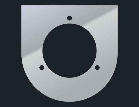 STAINLESS STEEL L-BRACKET W/1-2" ROUND LIGHT HOLE