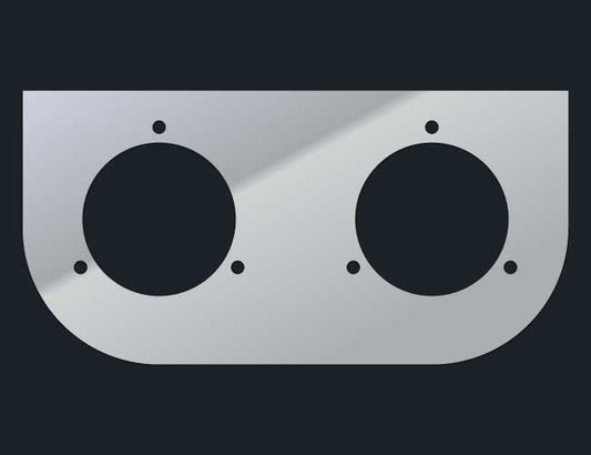 STAINLESS STEEL L-BRACKET W/2-2" ROUND LIGHT HOLE