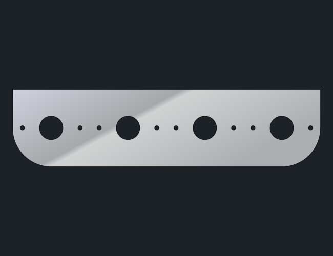 STAINLESS STEEL L-BRACKET W/4-WATERMELON LIGHT HOLES
