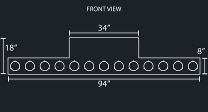 34" PANEL REVERSE REAR T-BAR W/13-4" ROUND LIGHT HOLES