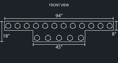 45" PANEL REAR T-BAR W/17-4" ROUND LIGHT HOLES