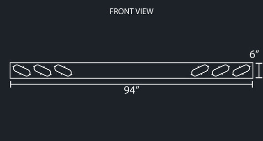 6" REAR LIGHT BAR W/6-OVAL LIGHT HOLES