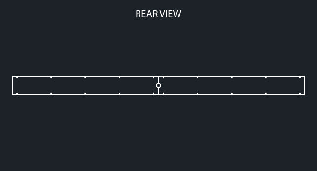 6" REAR LIGHT BAR W/6-4" LIGHT HOLES