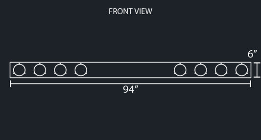 6" REAR LIGHT BAR W/8-4" LIGHT HOLES