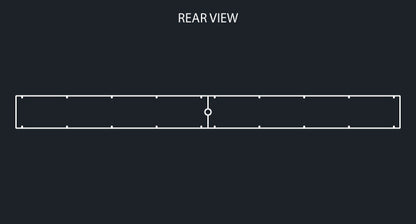 8" REAR LIGHT BAR W/10-4" & 5-2" ROUND LIGHT HOLES