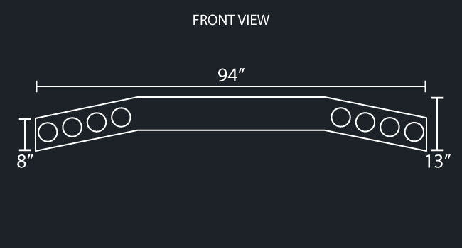 8" CONTAINER REAR LIGHT BAR W/8-4" LIGHT HOLES