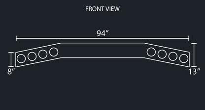 8" CONTAINER REAR LIGHT BAR W/8-4" LIGHT HOLES