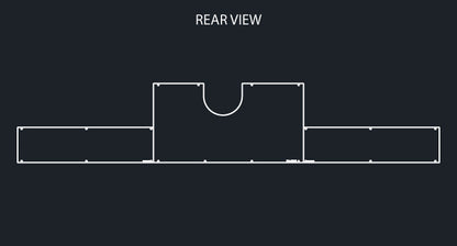34" PANEL REVERSE REAR T-BAR W/8-4" ROUND LIGHT HOLES & DRIVE SHAFT NOTCH