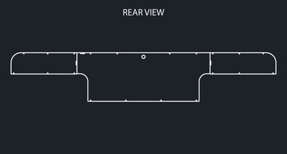 45" PANEL RAZORED REAR T-BAR W/8-4" ROUND & 9-3/4" LIGHT HOLES