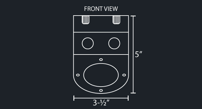 UNDER FRAME DOWNWARD 50 DEGREE LIGHT BRACKET W/1-WATERMELON & 2-3/4" LIGHT HOLES