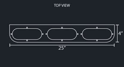 STAINLESS STEEL L-BRACKET W/3-OVAL LIGHT HOLE