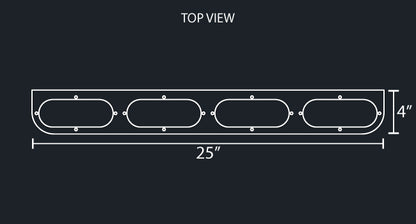 STAINLESS STEEL L-BRACKET W/4-OVAL LIGHT HOLE