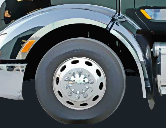4 PCS. FENDER WHEEL WELL TRIM W/LIGHT HOLE - LONG HOOD