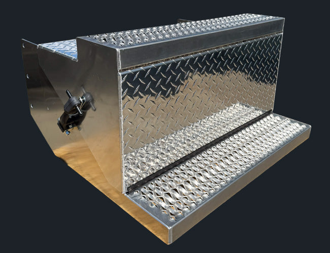 1 PC. 30" ALUMINUM DIAMOND PLATE BATTERY BOX W/6" HOOK LATCH STRAPS