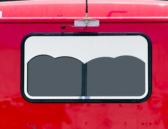 1 PC. DAYCAB REAR WINDOW 8" TWISTED STYLE CHOP TOP & INNER SURROUND