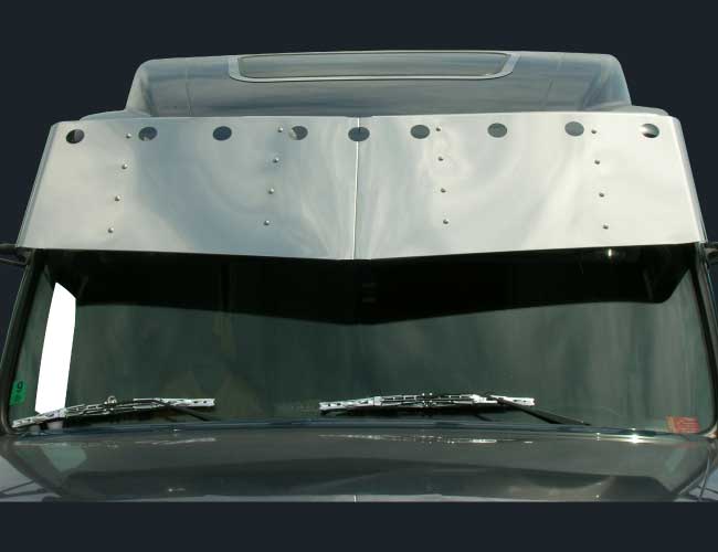 2 PC. 17"X19" V-STYLE VISOR W/9-2" LIGHT HOLES - '04-'17